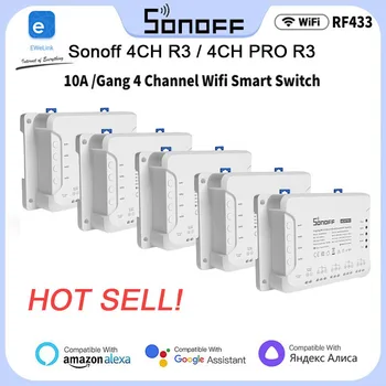 1-10PCS Sonoff 4CH R3/4CH PRO R3 4 Gang, WiFi Smart Switch Modul RF Diaľkové Svetlá, Spínač Podporu 4 Zariadenia Pracuje S Alexa