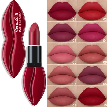 10 Farieb Nepremokavé Veľké Ústa Nahé Matné Rúže Long Lasting Lip Stick Nie Vyblednutiu Sexy Red Velvet Rúže Make-Up, Kozmetické
