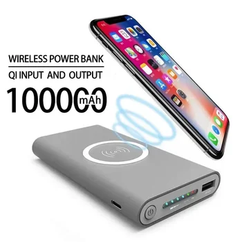 100000mAh Doprava Zadarmo Wireless Power Banky, Rýchle Nabíjanie Prenosné LED Displej Externá Batéria pre HTC PowerBank
