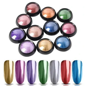 12 farieb profesionálne nail art salon chrome zrkadlový efekt nechty pigment prášok magic kovové zrkadlo chrome na nechty, púder