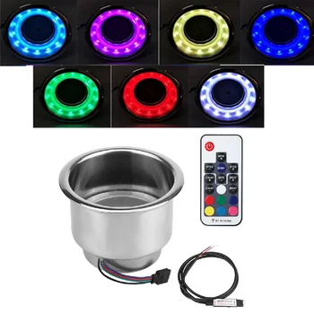 1Pc Multi-Farby RGB 14 LED Pohár Nápojov Držiak s Diaľkovým ovládačom pre Loď, Jachtu Truck Auto Apartmán RV