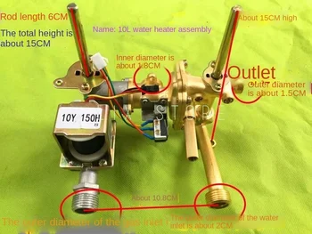 1X Plynový ohrievač vody, montáž Elektrický ohrievač vody ventil tela