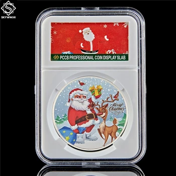 2023 Vianočné Mince Ozdoby Darček Striebro 1OZ Mince Frosty Snehuliak Šťastné Sviatky Vianočné Hračky w/ Kapsula Displa