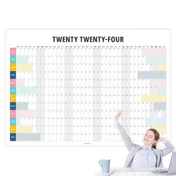 2024 Veľký Nástenný Kalendár Jednoduchý Štýl Rok Plánovač Ročný Kalendár A Rok Plánovač Organizovať Prácu A Život, Pre Rodinu, Priateľov