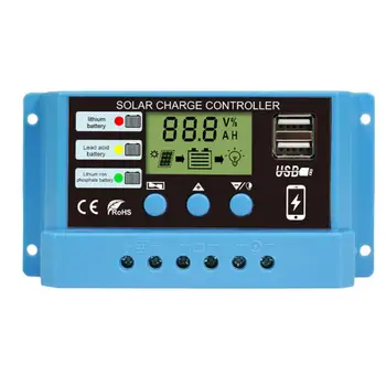 20A LCD Solárny Regulátor Nabíjania 12v/24v Batéria, Nabíjačka Pre Menej Ako 200W Solárny Panel Home Svetla Kit