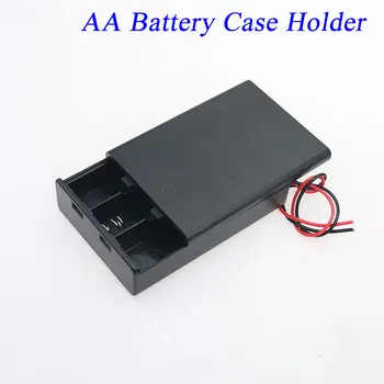 3 Sloty AA Batérie Držiak Prípade Otvoru Držiaka Plastové Úložný Box S OFF/NA Prepínanie Vodičov