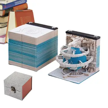 3D Memo Pad Kalendár 2024 Rezbárstvo Poznámok Stolový Kalendár DIY Poznámka Socha Zemi Model 3D Kalendár Paper Art Stôl Dekor