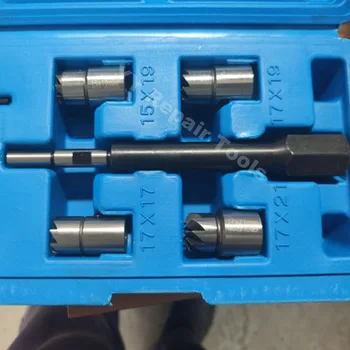 5 KS Diesel Injektor Sídlo Strihací Nástroj Nastaviť Cleaner Uhlíka Cutting Tool Kit