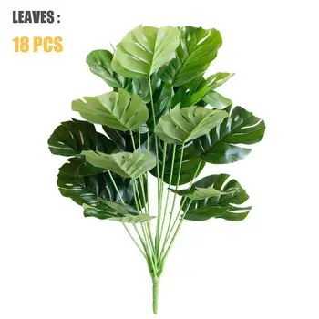 50 Umelé Rastliny Veľké Palmy, Zelené Listy Bonsai Korytnačka Leaf Simulácia Monstera Listu Rastlín pre Domáce Obývacia Dekor P3V6