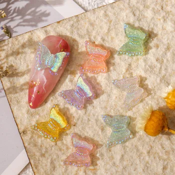 50pcs/pack, Farebné Aurora Bowknot Farebné AB-3D-Priesvitné Želé Shell Nail Art Decoration Manikúra DIY Príslušenstvo