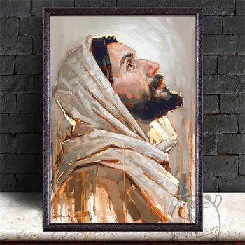Abstraktný Charakter Umenia Ježiš Plátno na Maľovanie Plagátu a vzorom Kresťanského Náboženstva Wall Art Obraz Cirkvi, Obývacia Izba Domova