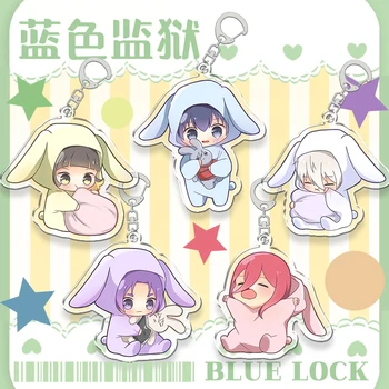 Anime BLUE LOCK Odznak Bachira Meguru Mikage Reo Isagi Yoichi Keychain Prívesok Akryl Kľúč Reťazca Krúžok na Šperky, Darčeky