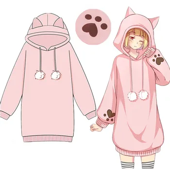 Anime! Neko Atsume Krásne Cat ' s Paw Hoodie Cosplay Kostým Aumtum Zimné Móda Voľný čas Mačka Uši Sveter Pre Halloween party