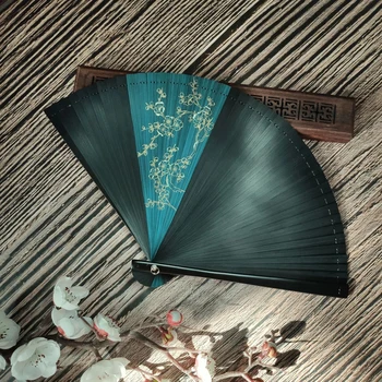 Bambusové ventilátor farby žien skladacie dámy národnej štýl klasického duté bambusové high-end darček