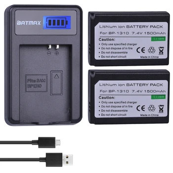 Batmax 2ks 1500mAh BP-1310 BP 1310 Batérie+LCD USB Nabíjačka pre Samsung NX5 NX10 NX100 NX11 NX20 Kamery