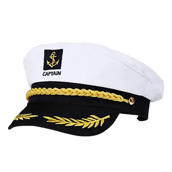 BESTOYARD Dospelých Jachta Loď Loď Námornícky Kapitán Kostým Klobúk Navy Marine Admirál (Biela)
