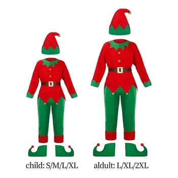 Christmas Elf Kostýmy s Klobúk Elf Oblečenie Vyhovovali Dospelých a Dieťa Zdobiť
