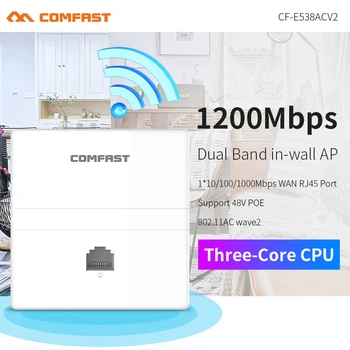 Comfast CF-E538AC Bezdrôtovej V stene AP 1200Mbps Dual Band 2.4+5G Gigabit Ethernet Prístupu pre Hotel RJ45 WAN, LAN Port Smerovača