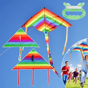 Detské Darček Kite Outdoorové Športy Farebný Prúžok Lietania Hračky Rainbow Drak Rodič-dieťa, Hry, Hračky Malé Draka