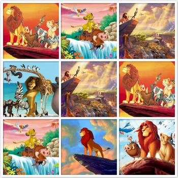 Disney Lion King Digitálne olejomaľba Nordic Plagáty a Tlač obrazov na Stenu Obývacej Domova Obývacia Izba Dekor Obrazy