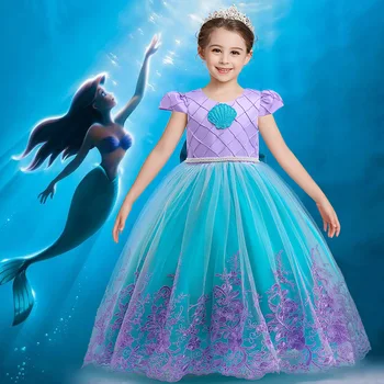 Disney Malá Morská Víla Ariel Kostým Princezná Pre Deti Šaty Pre Dievčatá Cosplay Detí, Karneval, Narodeniny, Party Oblečenie Morská Víla Šaty