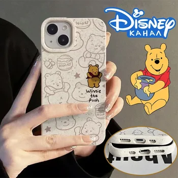 Disney medvedík Pú Medvedík Telefón puzdro pre IPhone 15 14 13 12 11 Pro Max Mäkký Kryt Proti pádu Ochrana Späť Shell Nárazníka Mäkké Prípade