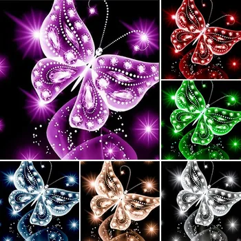 DIY Diamond Umenie Maľba Lesk Fialová Butterfly Fantasy Plné Námestie/Kolo Výšivky Mozaiky Cross Stitch Nové Prírastky