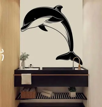 Dolphin Zvierat Stenu Odtlačkový Zvierat, Tematické Nástenné Dekor Wc Umenie Nálepky Domov, Dizajn Interiéru Darček Dolphin Vinyl Odtlačkový Dw21