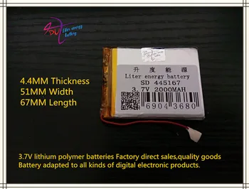 Doprava zadarmo, 3,7 V,2000mAH,[445167] PLIB; polymer lithium ion / Li-ion batéria pre tablet pc,mp3,mp4,mobilný telefón,reproduktory,gps,dvd