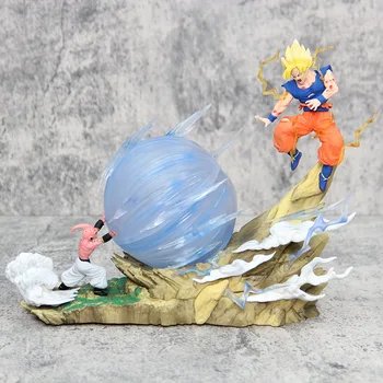 Dragon Ball Z Akcie Obrázok Hračky Majin Buu vs Son Goku Figúrka Anime Super Saiyan Figuras Zber Model s Svetlo Dekoračné predmety