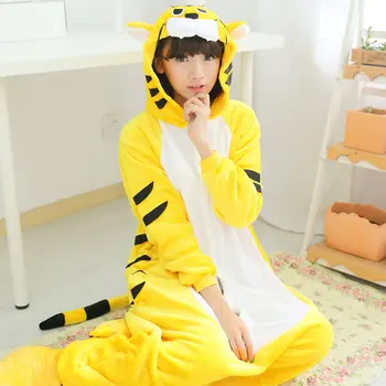 Flanelové Fleece Módne Tiger Zvierat Cosplay Jumpsuit Pyžamo Pyžamá Party Kostým Bežné Zvierat Onesies pre Dospelých Sleepwear XL