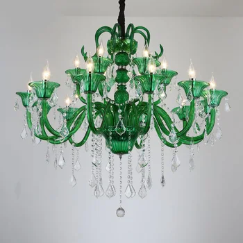 Green Crystal Lampa Maan Kávy Internetová Kaviareň Sviečkach Tvorivé Dekoratívne Lampy Európskej Obývacia Izba, Spálňa Prívesok Na Čítanie