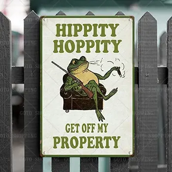 Hippity Hoppity Dostať z Môjho Majetku Prihlásiť Zábavné Č Zasahujúce Známky Súkromného Vlastníctva, Žaba Veci Kovov Cín Známky Estetické Dekor