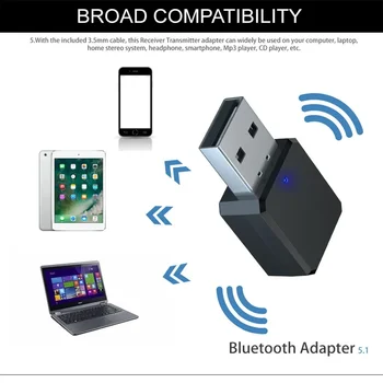 KN318 BT 5 1 Audio Prijímač, Bezdrôtové Prispôsobiť pre Auto a Reproduktory, Duálny Výstup 3, 5 mm AUX, USB Nových Produktov, Výhodné Režim USB