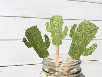 LESK cupcake mulčovače, zelená kaktus svadobné baby sprcha narodeniny dekorácie potravín vyberá strana dodávky