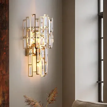 Luxusné Crystal Nástenné Svietidlo Moderného Nordic Lesk LED Lampa Nové TV Lampa Domáce Dekorácie Villa Vstupnej Chodby Obývacia Izba, Nočné Lampy