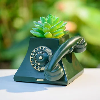 Malé Telefón Šťavnaté Sadenie S Odvodňovacie Otvory Kvetináč Stôl Zdobia Malé Ornament Osobný Darček
