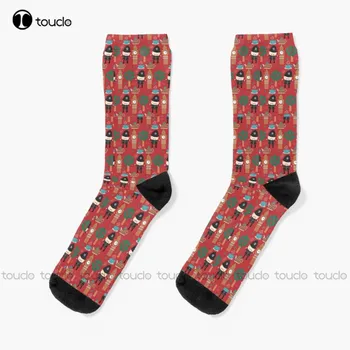 Malé Červené Londýne Unisex Ponožky Pre Dospelých Dospievajúcu Mládež Ponožky Osobné Vlastné 360° Digitálna Tlač Hd Vysokej Kvality Vianočný Darček