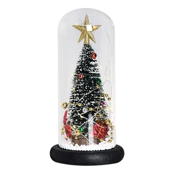 Mini Lesklé Ozdoby Na Vianočné Stromčeky S Drevenými Sklenený Kryt Domov Vianoce Dekor