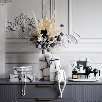 Moderné Biele Jade Spojov Proces Šikmé Úst Váza Výzdoba Domov, Obývacia Izba, Spálňa Ploche Šperky Úložný Box Dary
