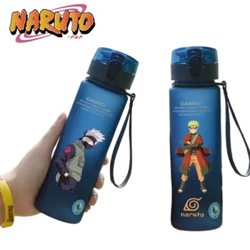 Naruto Sasuke Cartoon Fľaša na Vodu 560ml Vysokou Kapacitou Anime Vzor Plastové Pitnej Pohár Prenosné Športové Fľašu, Chlapec Dievčatá