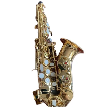 op B ploché SC - W010 zakrivené Soprán Saxofón Woodwind dospelých detí vetra hudobné nástroje pre dodanie zdarma zlaté Soprán Sax bo