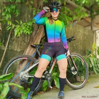 Podpora Kafitt dámske Cyklistické Opice Dropshipping Brasil Bicykel, Fitness Cyklistické Oblečenie Letné Dlhý Rukáv Tesný Lycra Jumpsuit