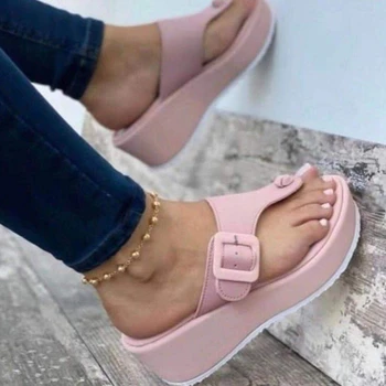 Pracky Pásu Flip Flops Príležitostný Klip Prst Papuče Farbou Platformu Sandále Veľkosť Pláži Vychádzkové Topánky Zapatos Mujer
