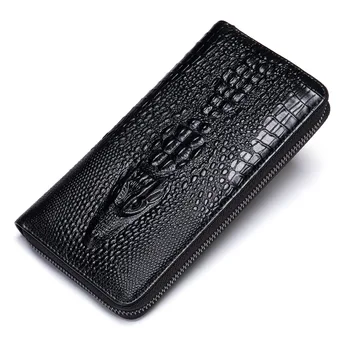 Pánske kožené kabelky peňaženku krokodíla vzor cowhide peňaženka peňaženky business multi card dlho peňaženky