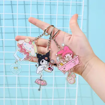 Sanrio Kuromi Moje melódie Cinnamoroll anime karikatúra roztomilý akryl keychain prívesok tvorivé kawaii taška na príslušenstvo darček veľkoobchod