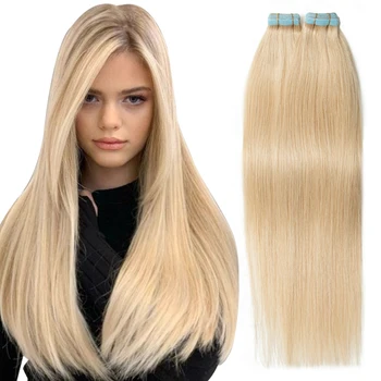 Sivá Blond #16 Pásky predlžovanie Vlasov Ľudské Vlasy, Pokožku Útku Lepiaca Páska Hrubé Konci 12-24 Palcový 20pcs/pack Vysokej Kvality Pre Salón