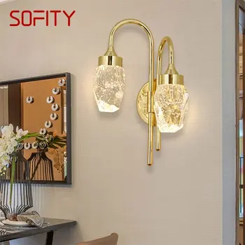 SOFITY Moderné Nástenné Svietidlo Crystal Sconce LED Vnútorné Steny Svietidlo Gold Luxusné Dekorácie Pre Spálne, Obývacia Izba, Kancelária