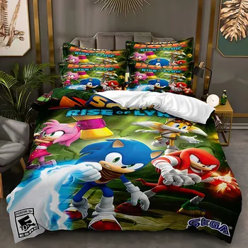 Sonic Série Troch-dielna Sada, Digitálna Tlač Perinu, Brúsenie Auta, Teplé a Pohodlné, Dobre sa v Noci vyspať