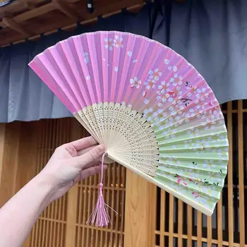 Strapec Prívesok Dekorácie Ventilátor Čínsky Retro Bamboo Ventilátor Ľahké Prenosné Ručné Ventilátor s Strapec Prívesok pre Použitie Lady Tanec